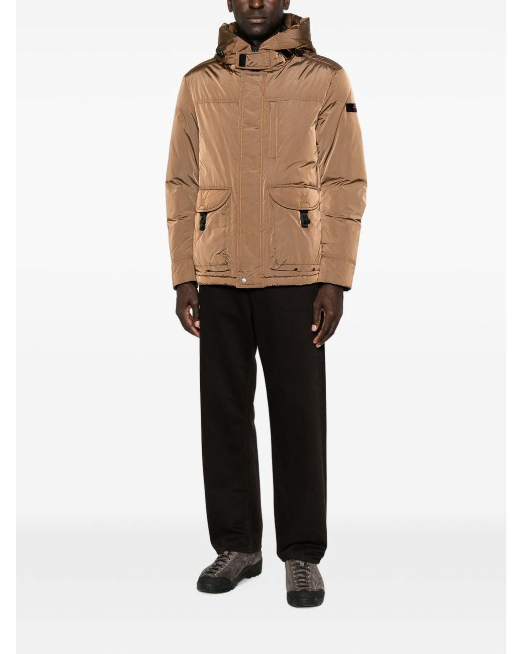 Peuterey Brown Ronnie Technical Fabric Parka Jacket for men
