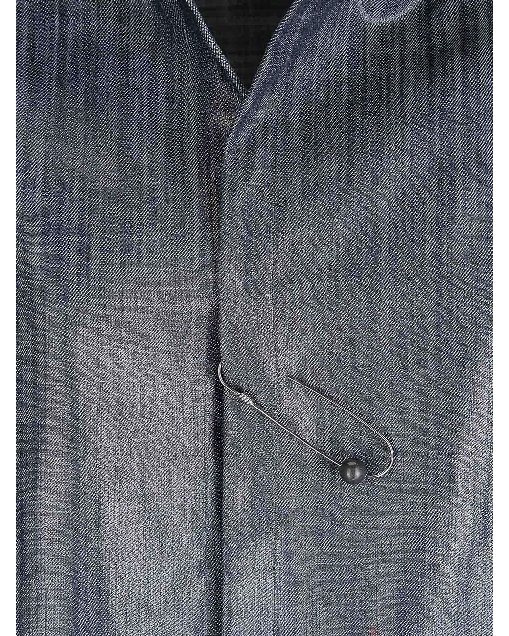 Maria Calderara Gray Short Medium Dark Denim Jacket
