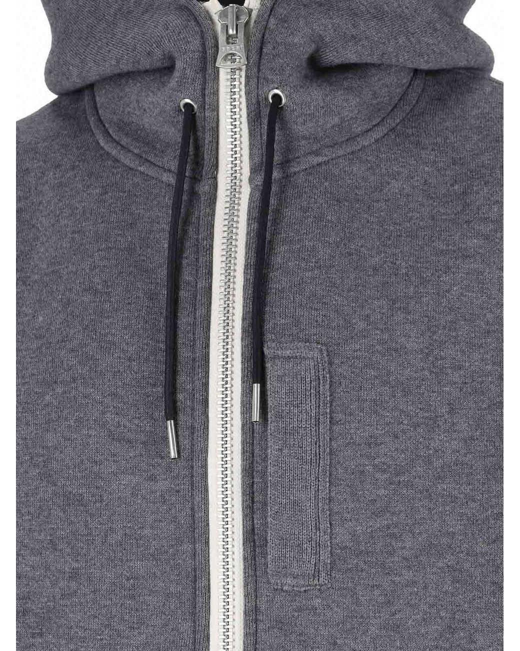 Sacai Gray Zip-Up Hoodie for men
