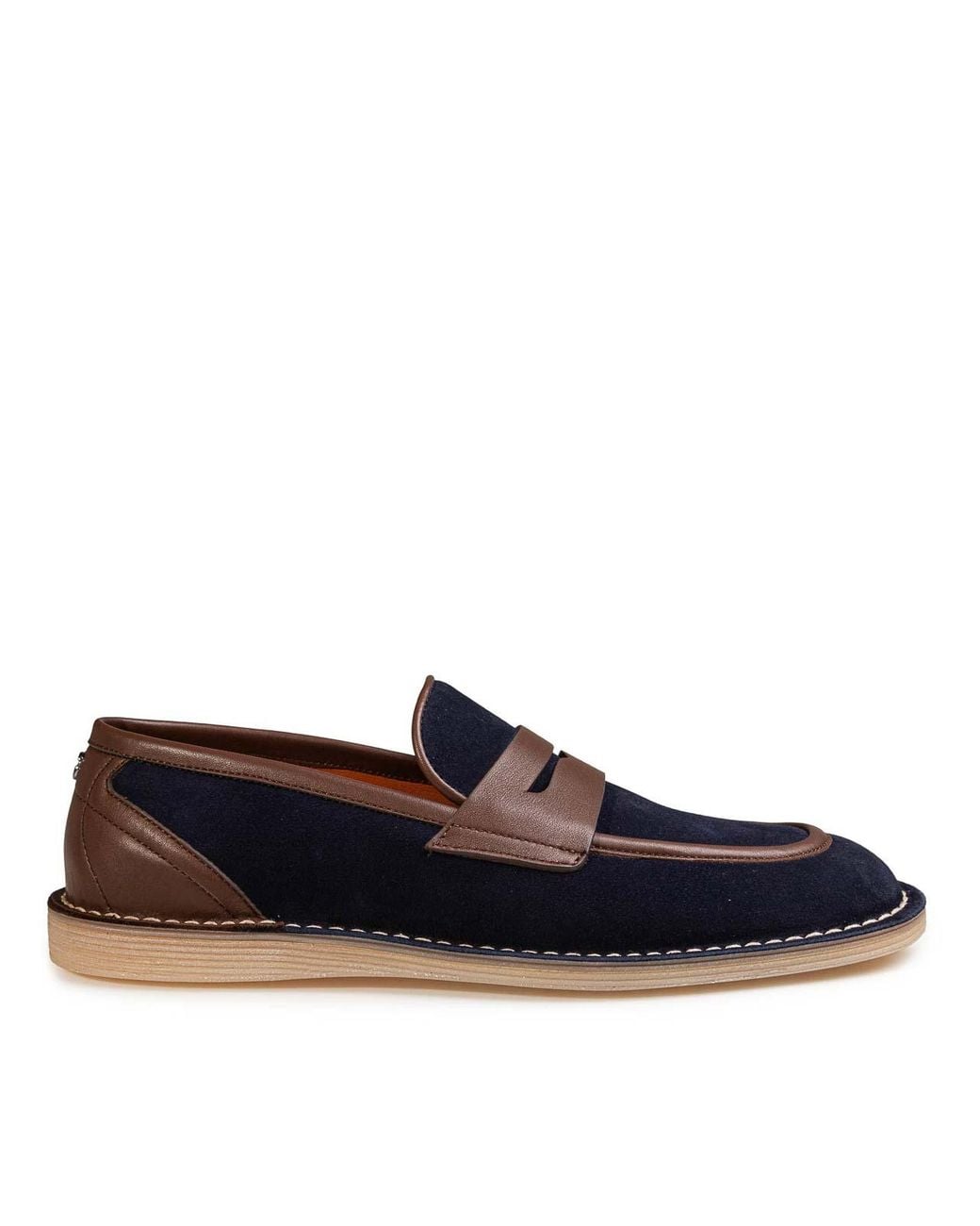 Dolce & Gabbana Blue Dark Calfskin Slipper for men