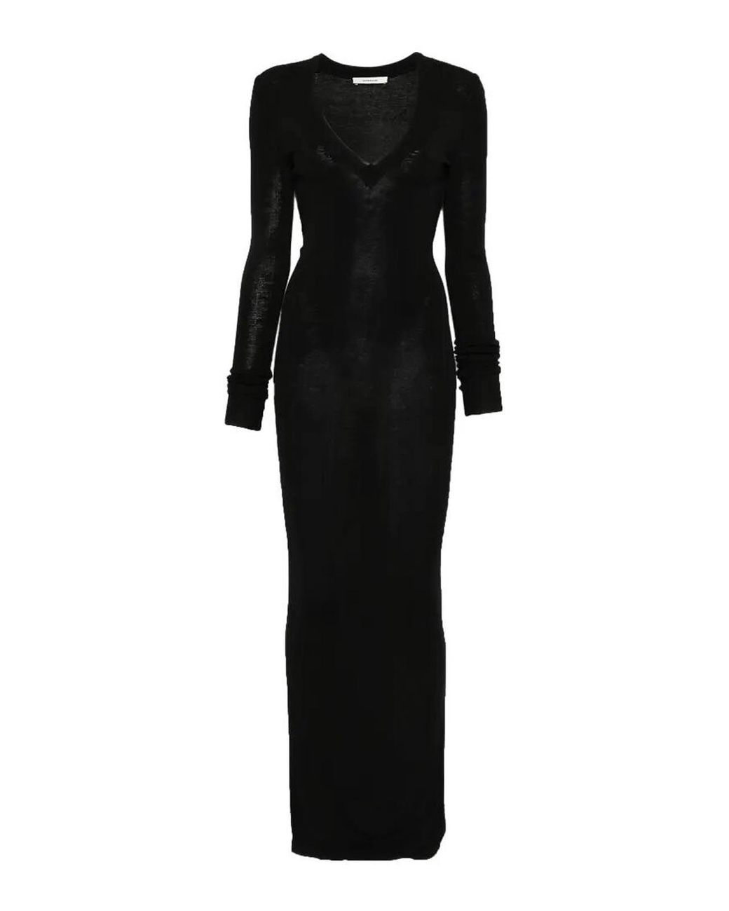 Entire studios Black Long Sleeve V Neck Midi