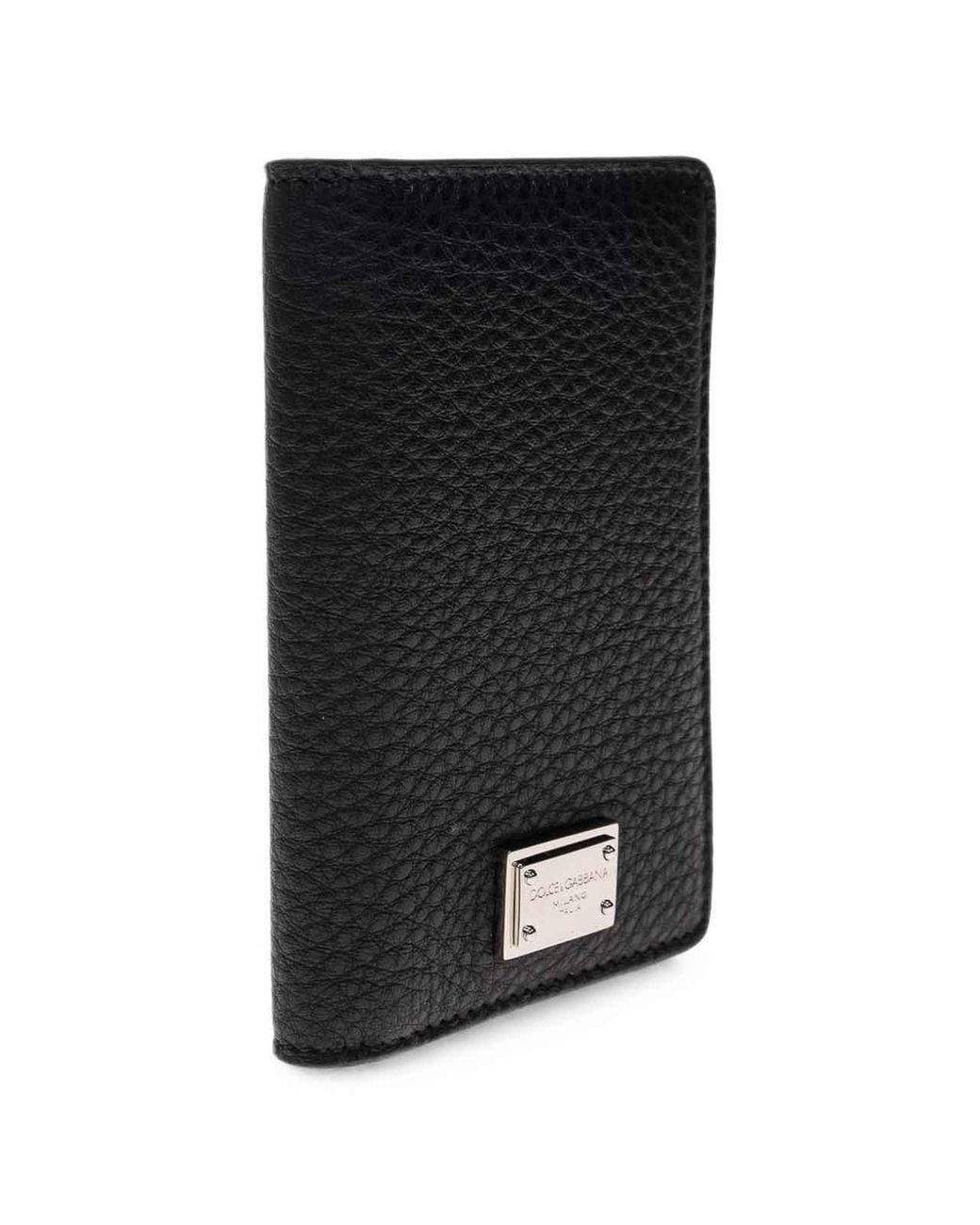 Dolce & Gabbana Black Bifold Wallet With Logo Plaque for men