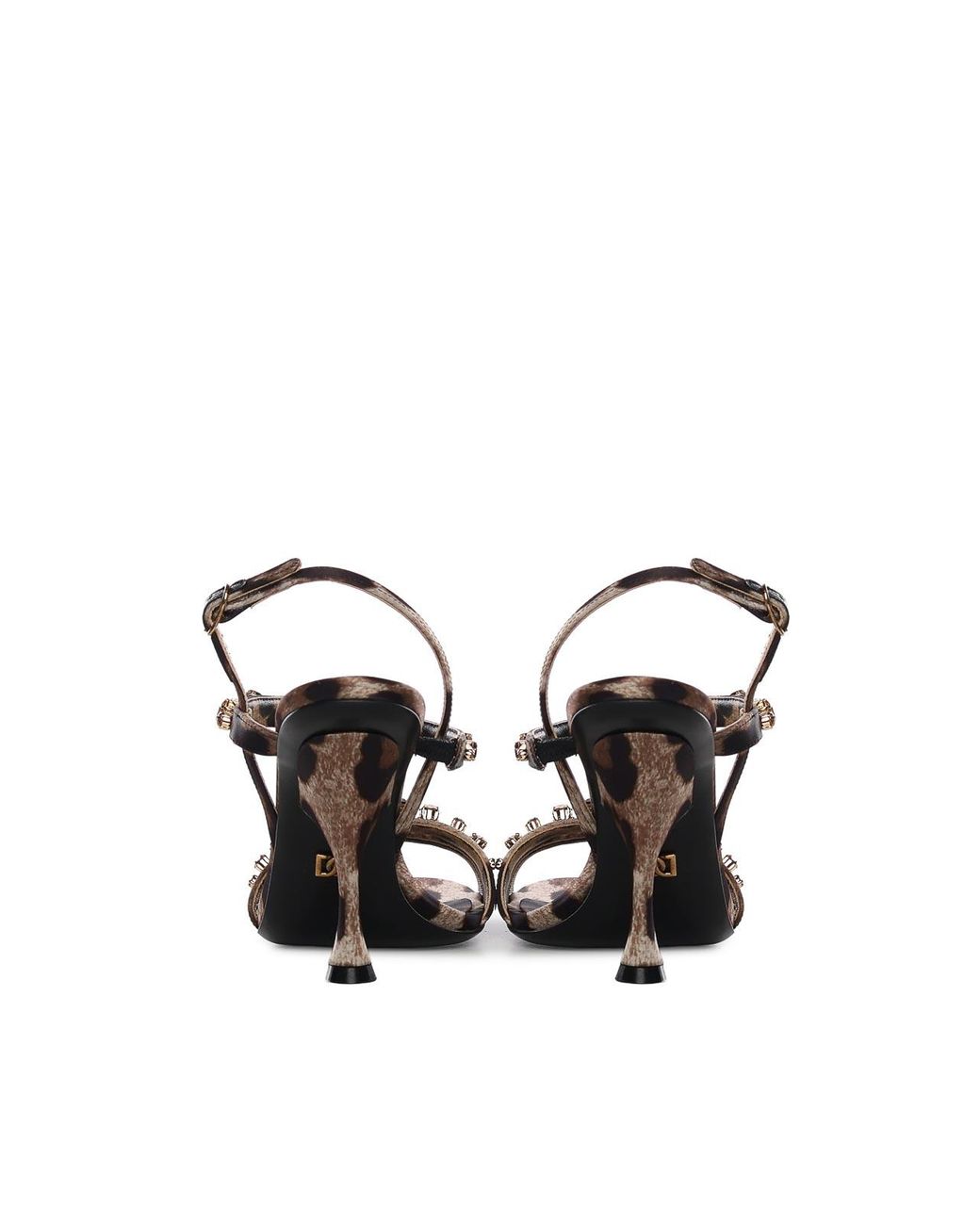 Dolce & Gabbana Metallic Sandals With Rhinestone Embroidery