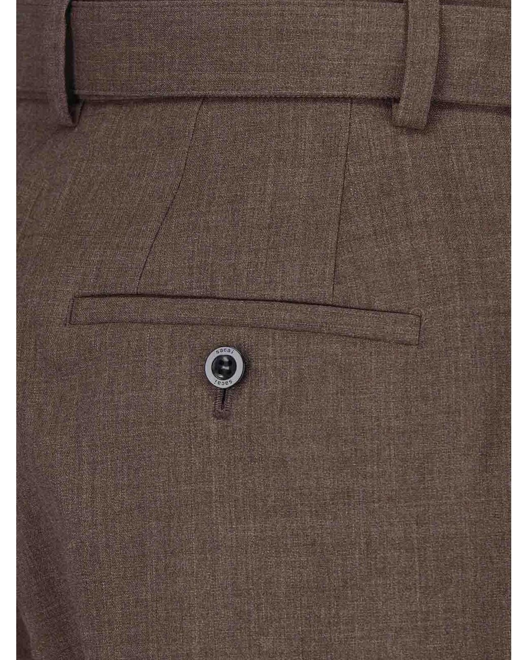 Sacai Brown Wool Trousers