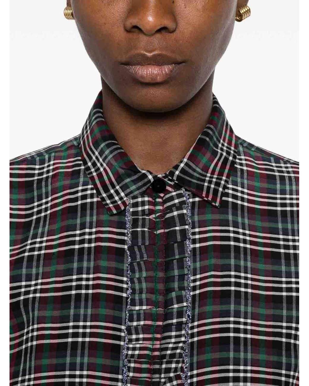 Forte_forte Gray Cotton Blend Tartan Shirt