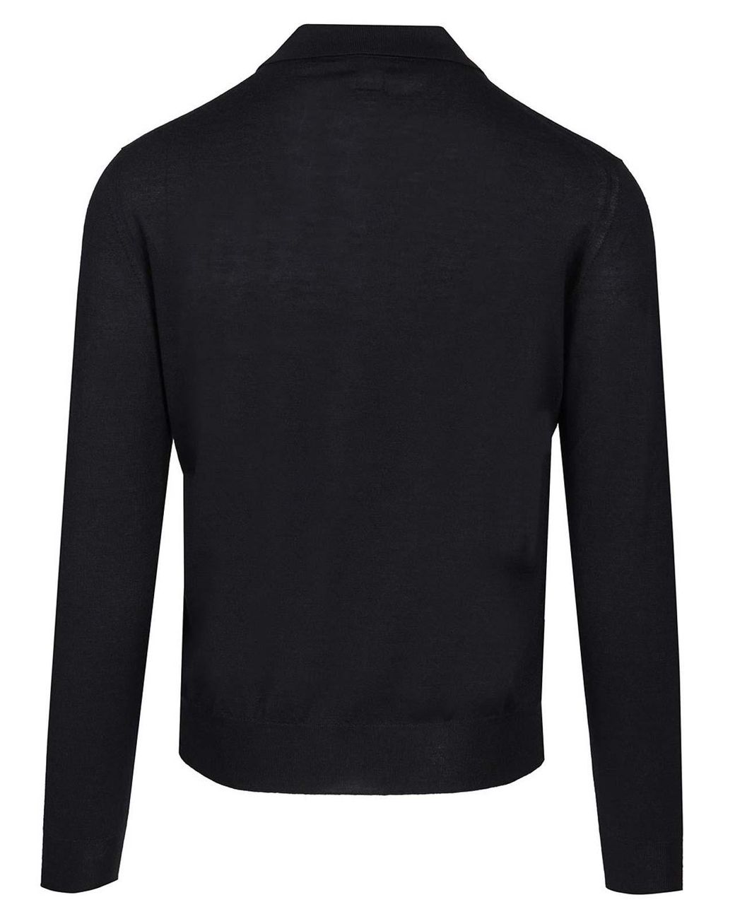 Fedeli Black Long-Sleeved Polo Shirt for men