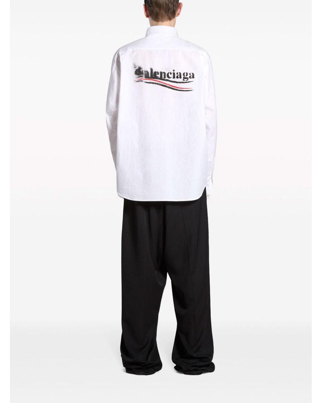 Balenciaga White L/S Large Fit Shirt for men