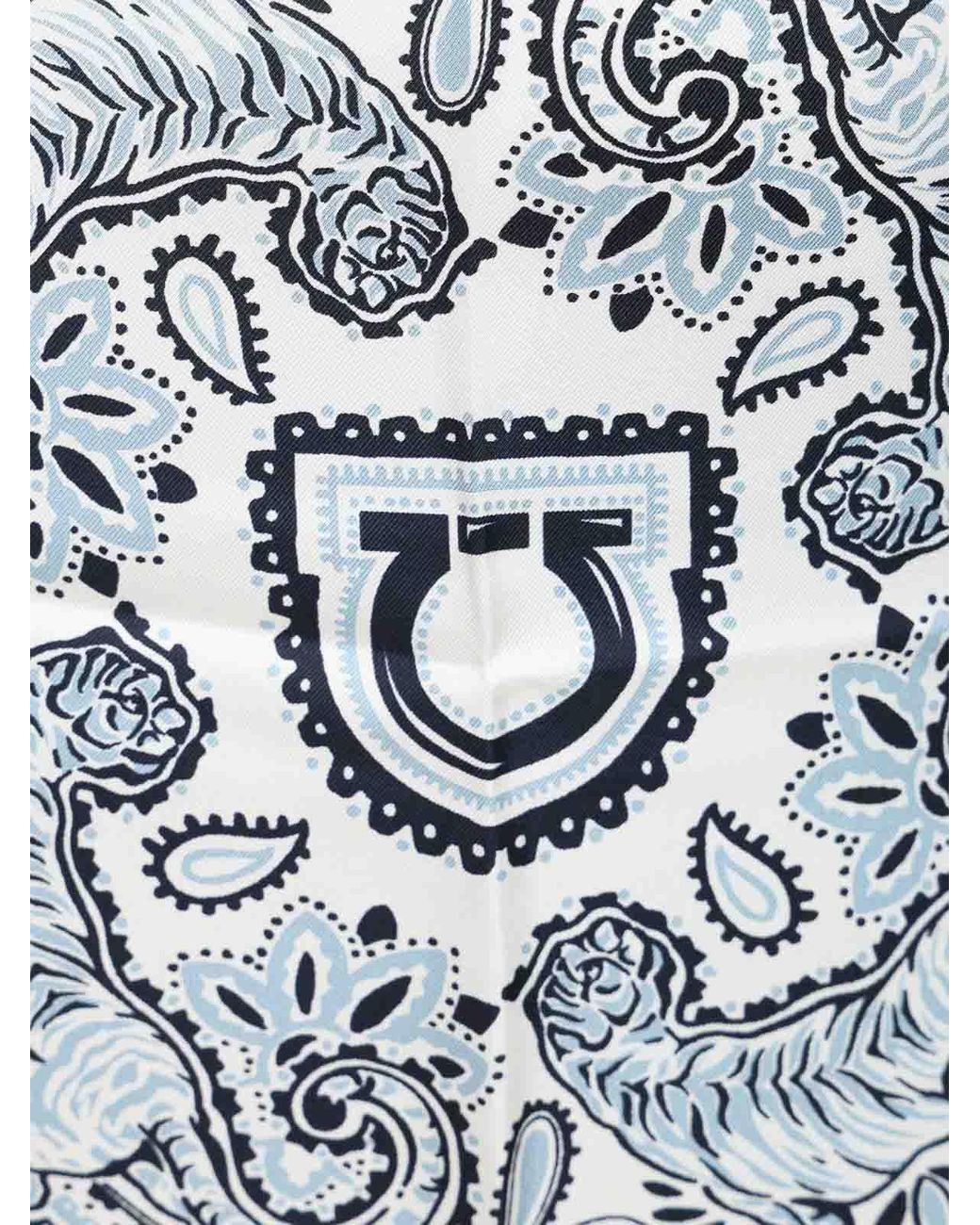 Ferragamo White Arabesque Print Silk Sarong
