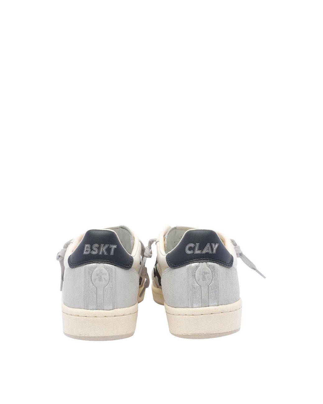 Premiata White Bskt Clay Leather Sneakers for men
