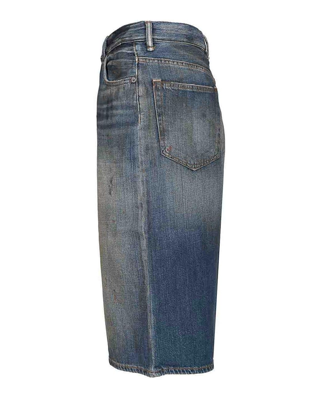 Acne Blue Organic Cotton Denim Shorts for men