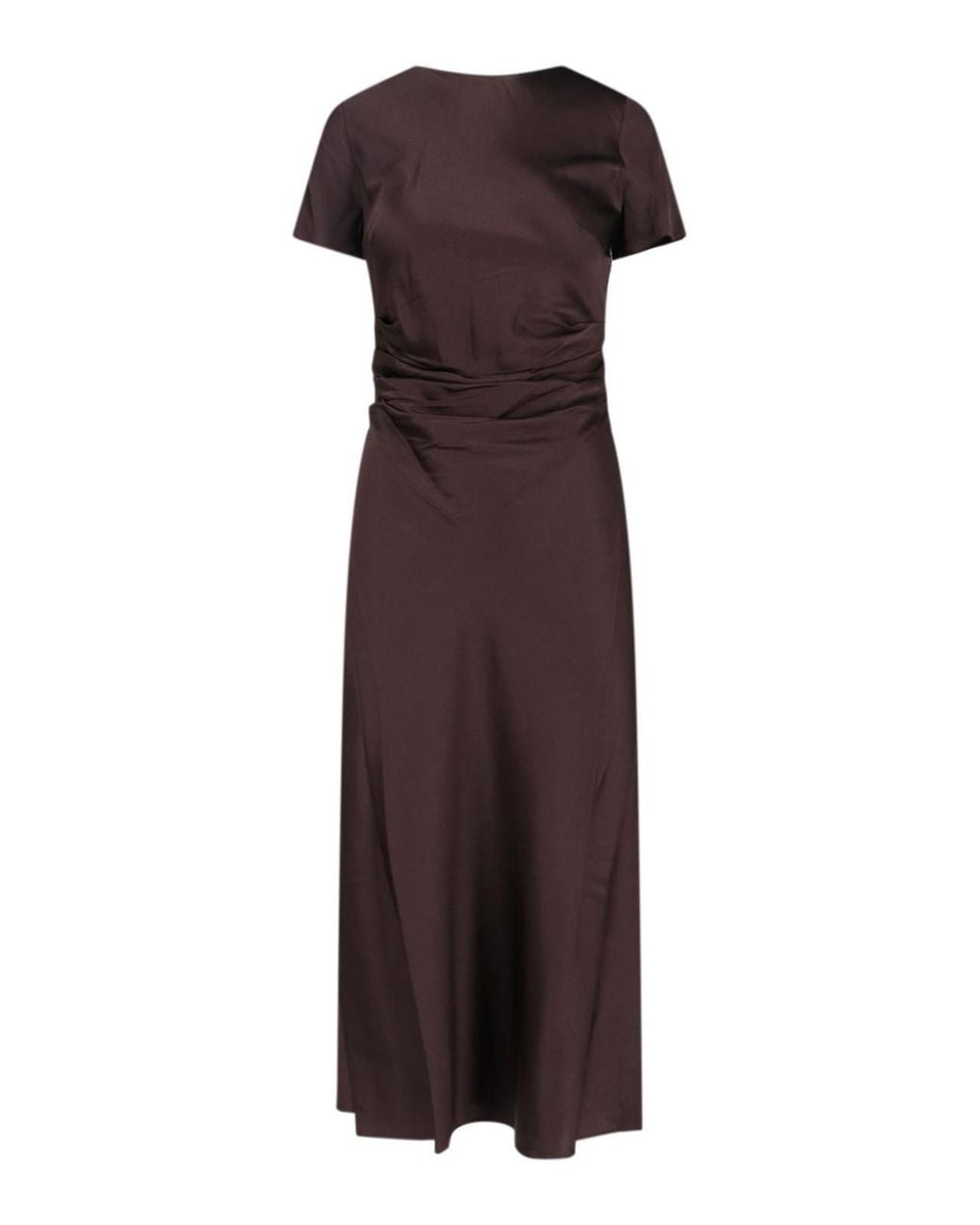 Staud Purple Phare Midi Dress With Ruffles