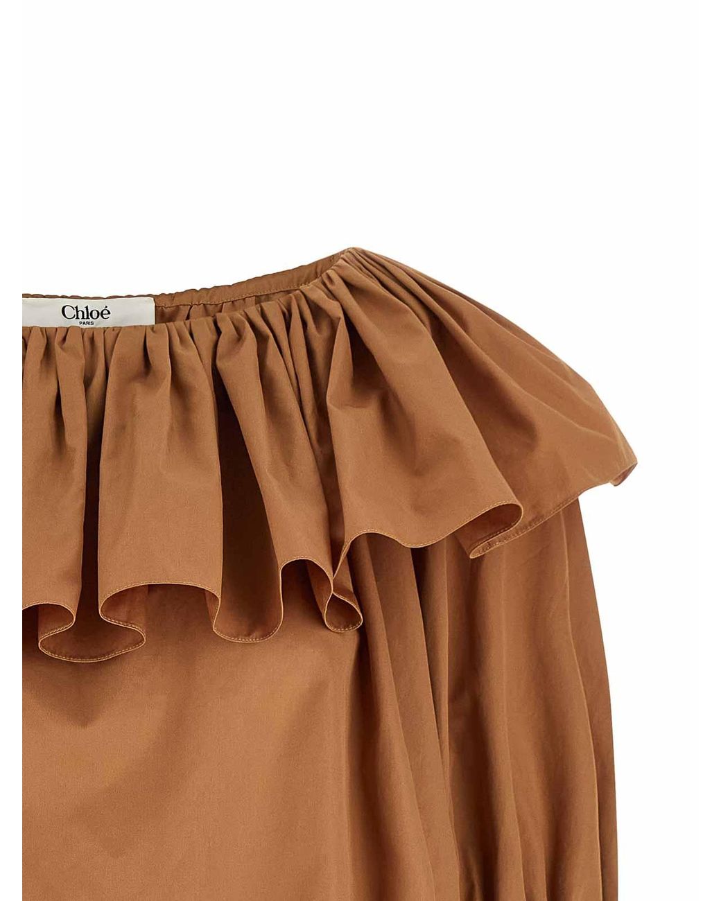Chloé Brown Ruffle Blouse