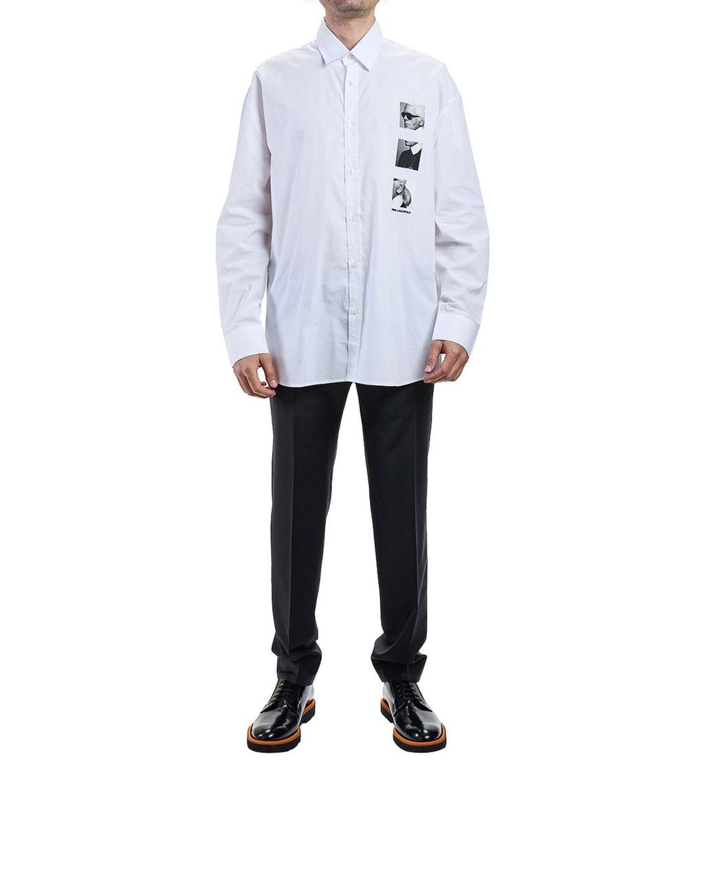 Karl Lagerfeld White Photo Karl Shirt for men