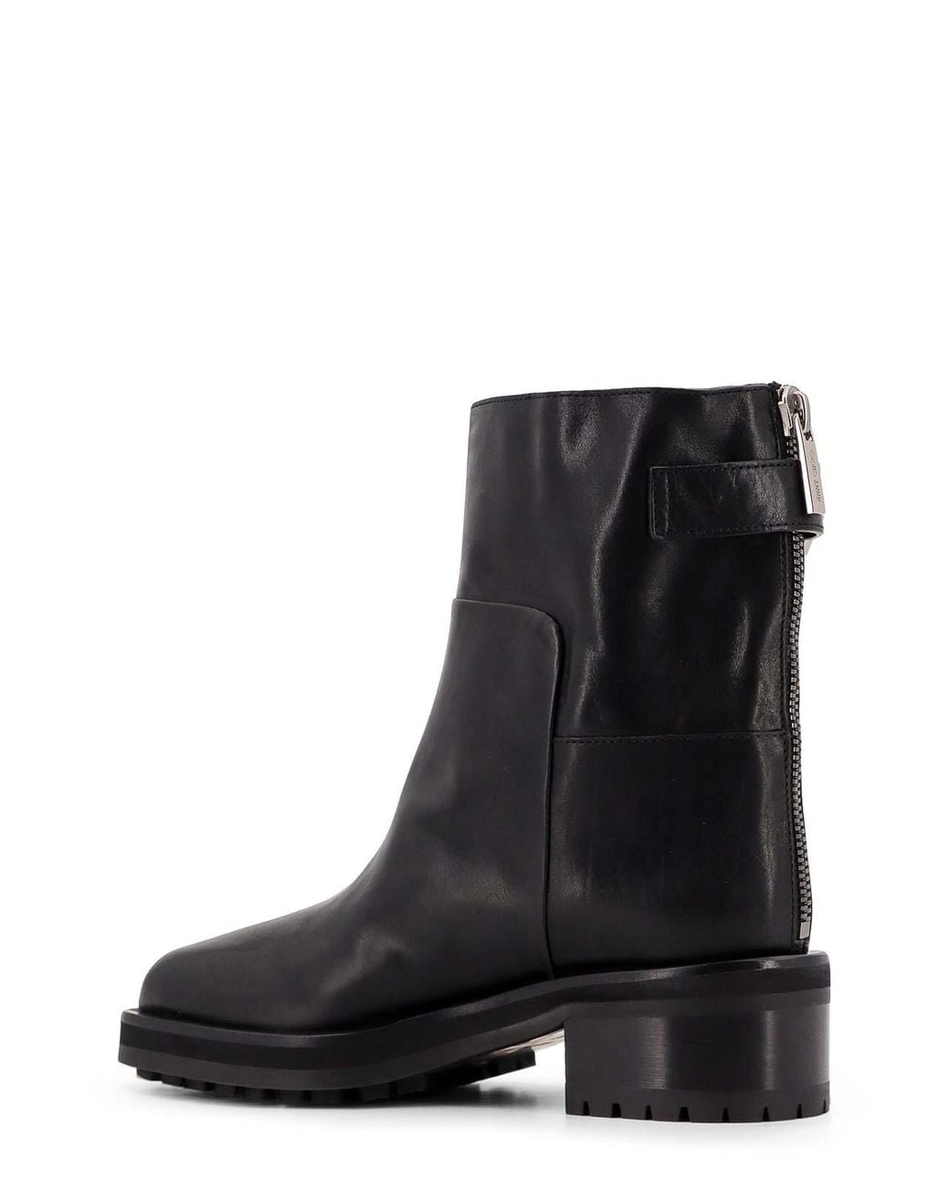 Jimmy Choo Black Brooklyn Leather Ankle Boots