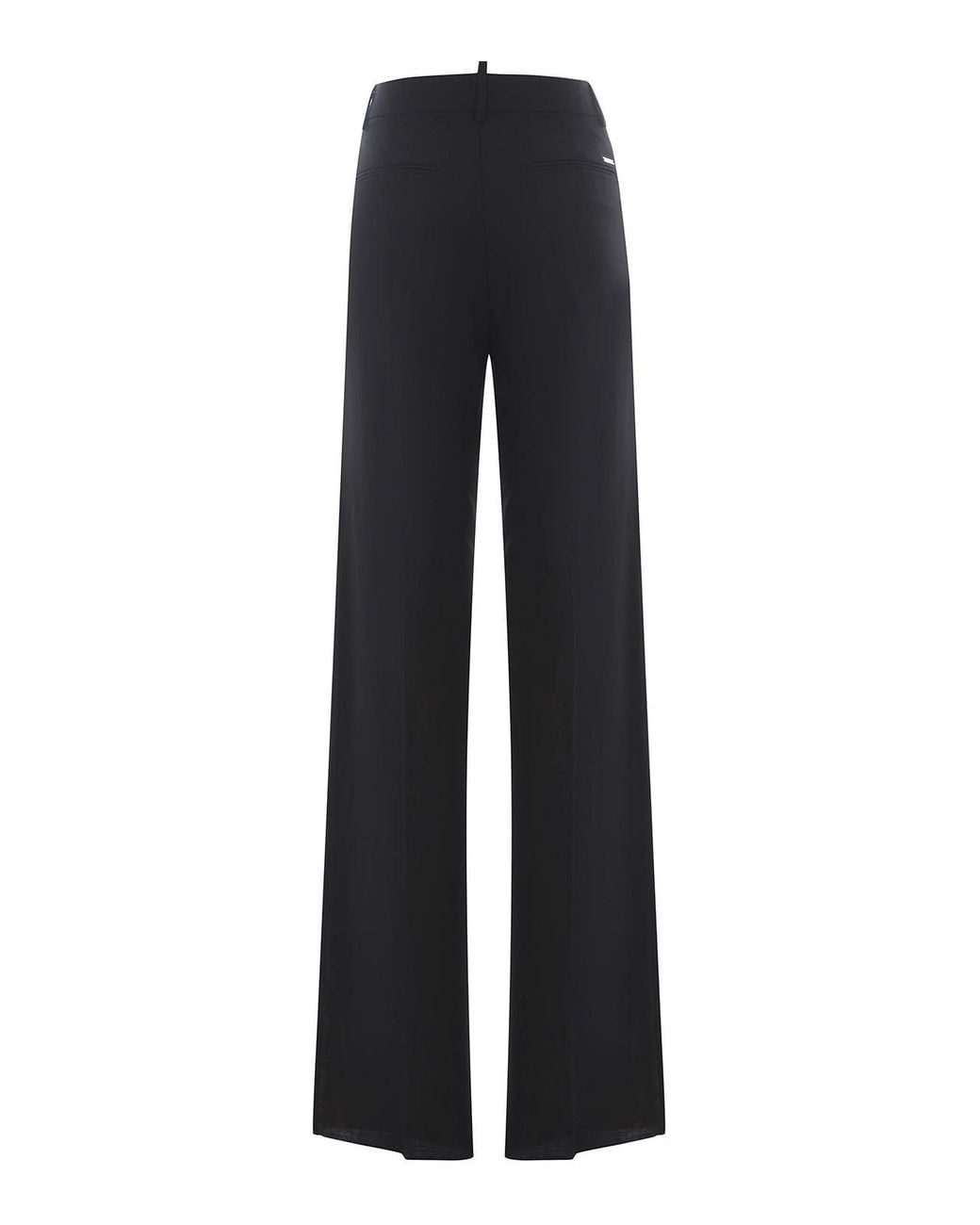 DSquared² Black Wool Blend High Rise Trousers
