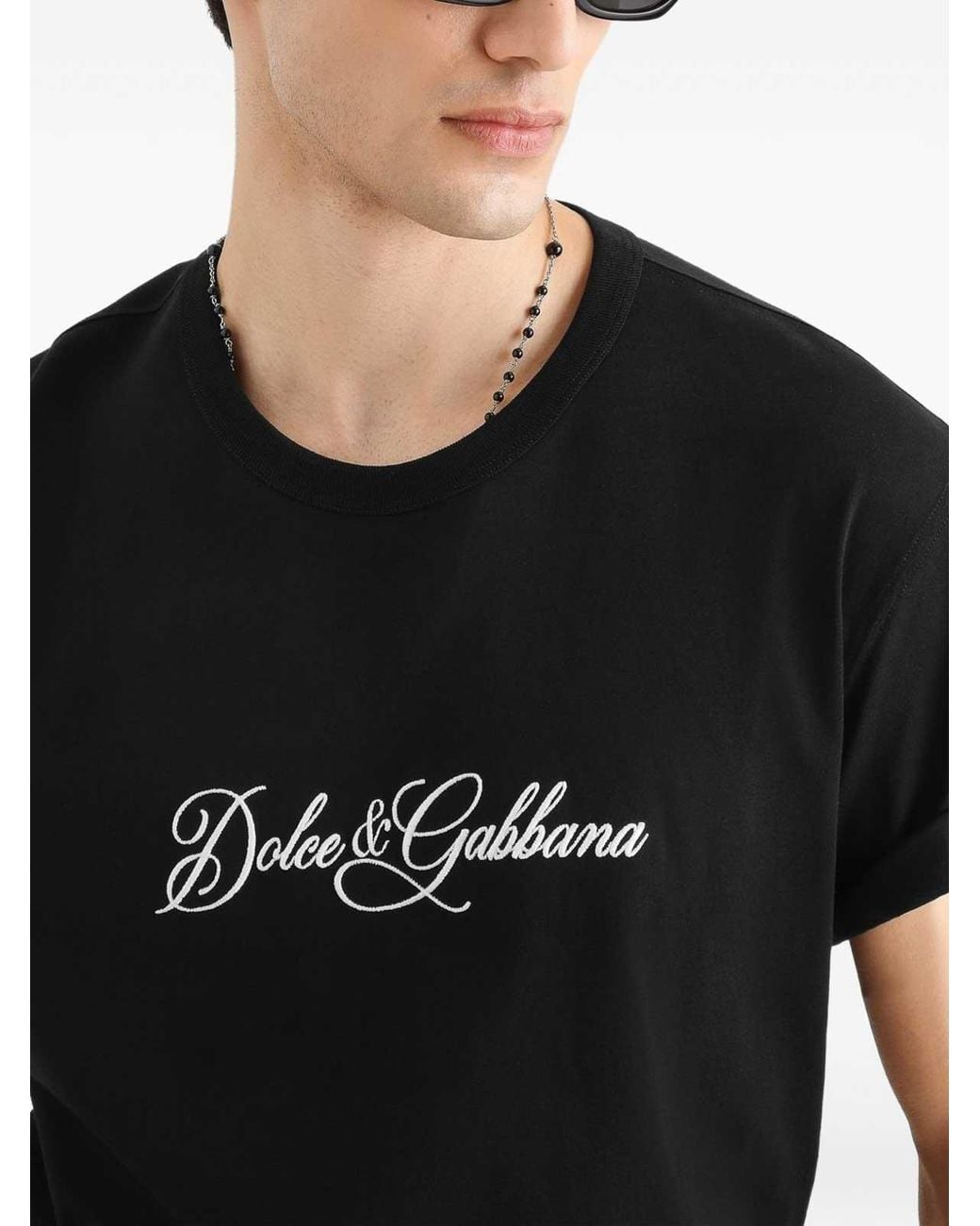 Dolce & Gabbana Black Cotton T-Shirt for men