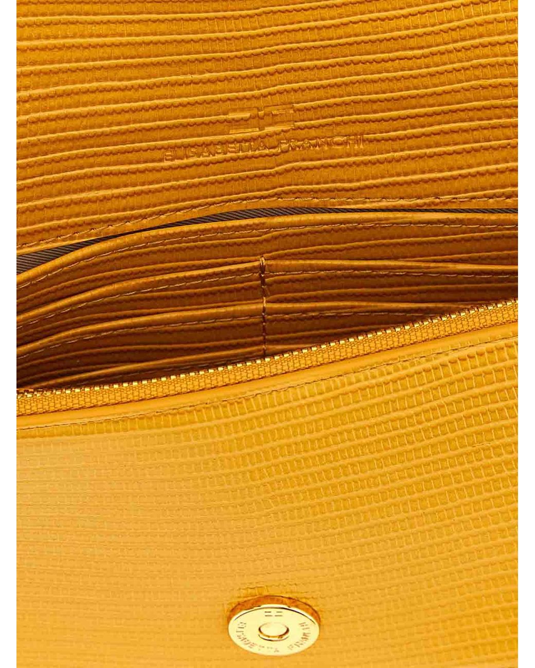 Elisabetta Franchi Orange Lizard Print Crossbody Bag