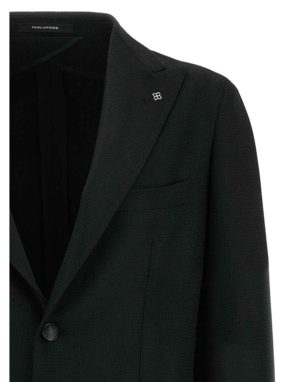 Tagliatore Black Micro Squares Blazer for men