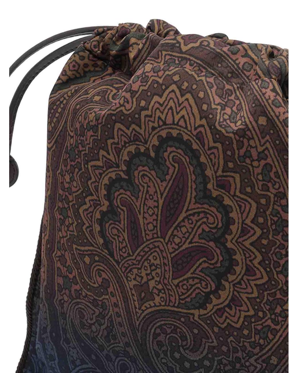 Etro Brown Small Paisley Clutch
