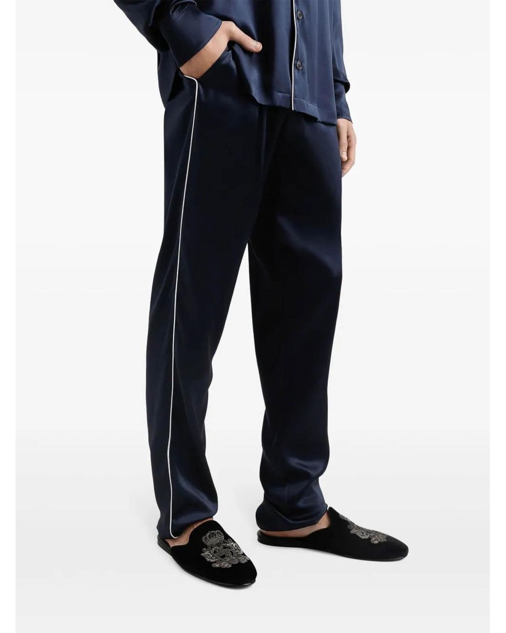 Dolce & Gabbana Blue Pyjama Silk Pants for men