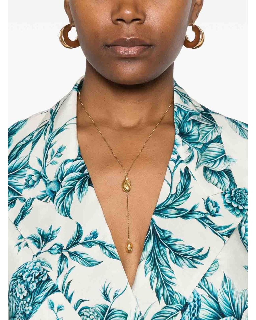 F.R.S For Restless Sleepers Blue Printed Silk Shirt
