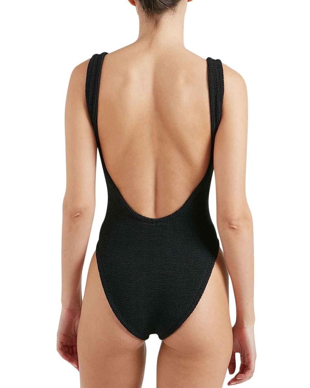 Hunza G Black One-Piece Swimsuit With Square Neckline