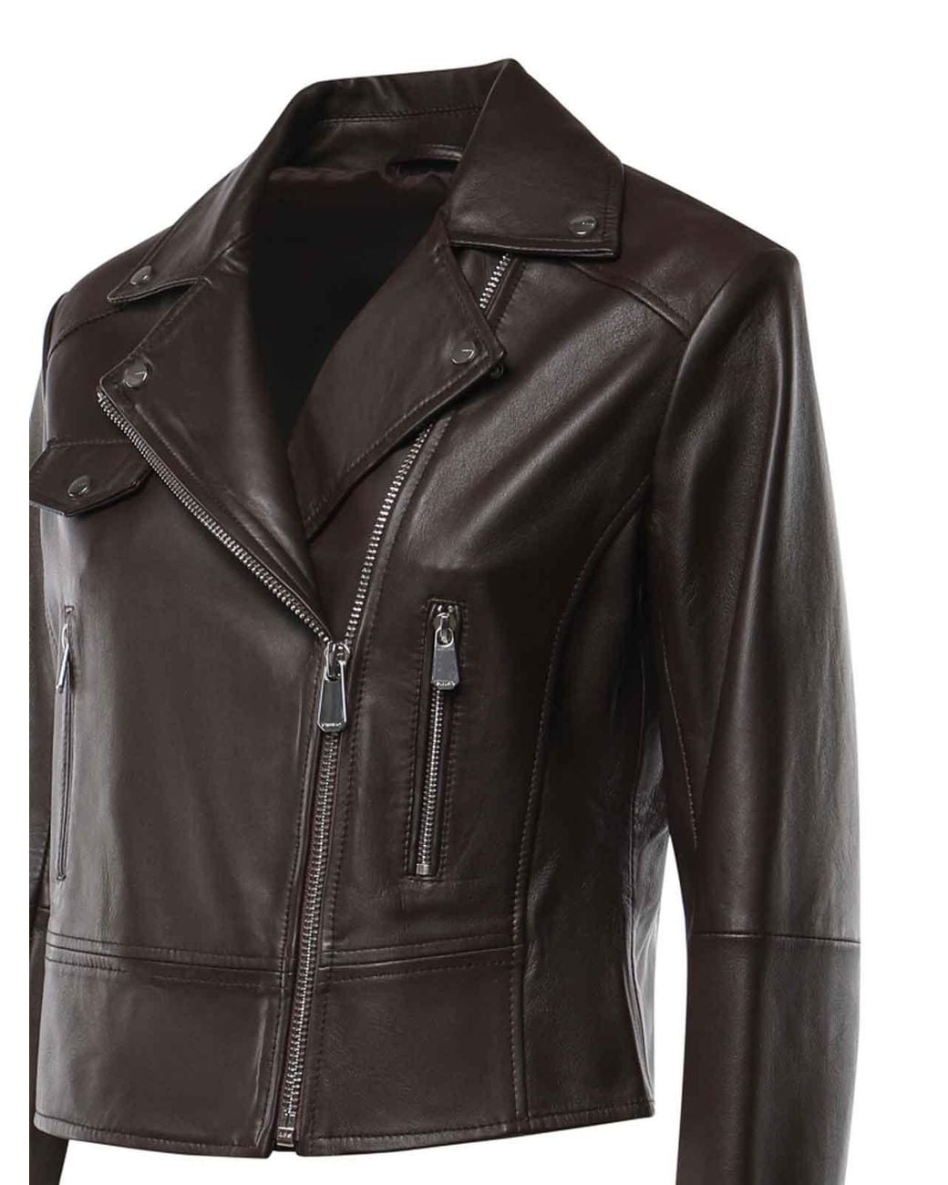 Pinko Black Nappa Leather Biker Jacket