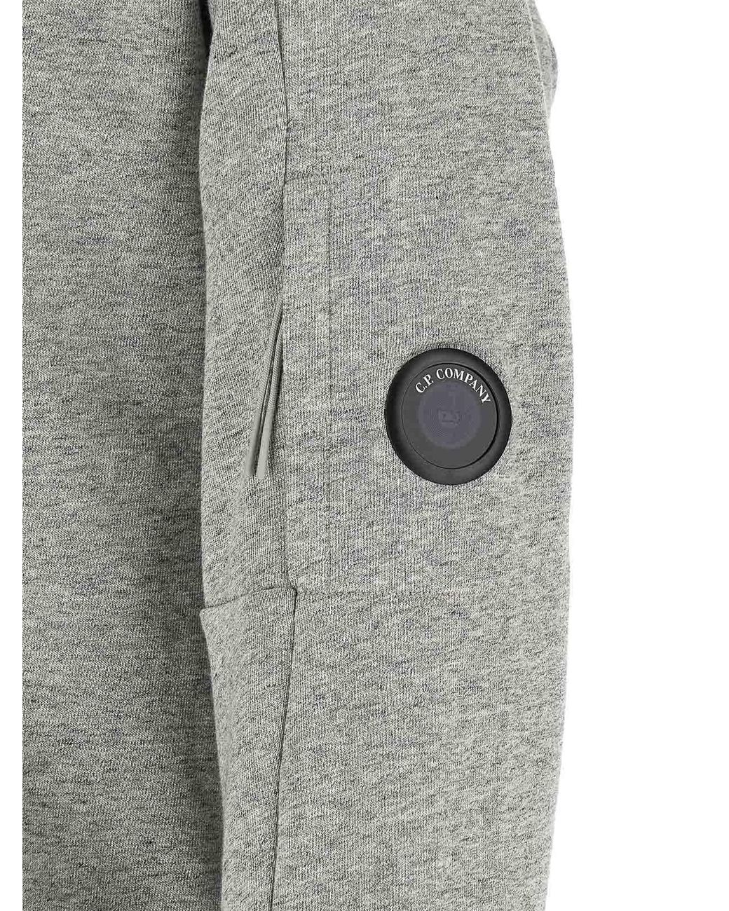 C P Company Gray Diagonal Raised Fleece Sweatshirt for men