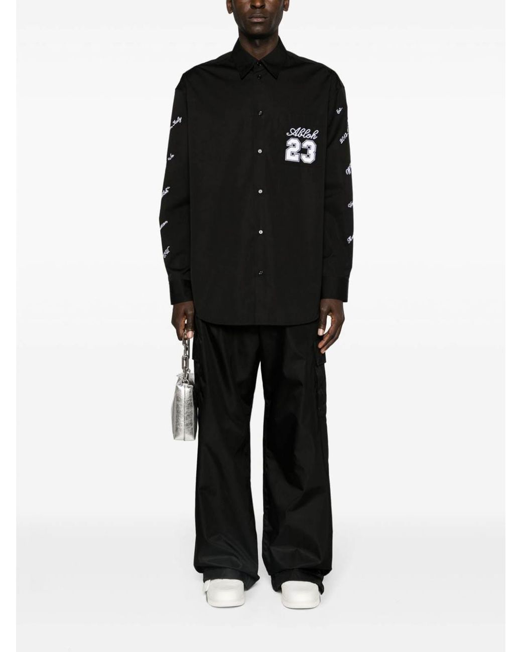 Off-White c/o Virgil Abloh Black Wide-Leg Cargo Trousers for men