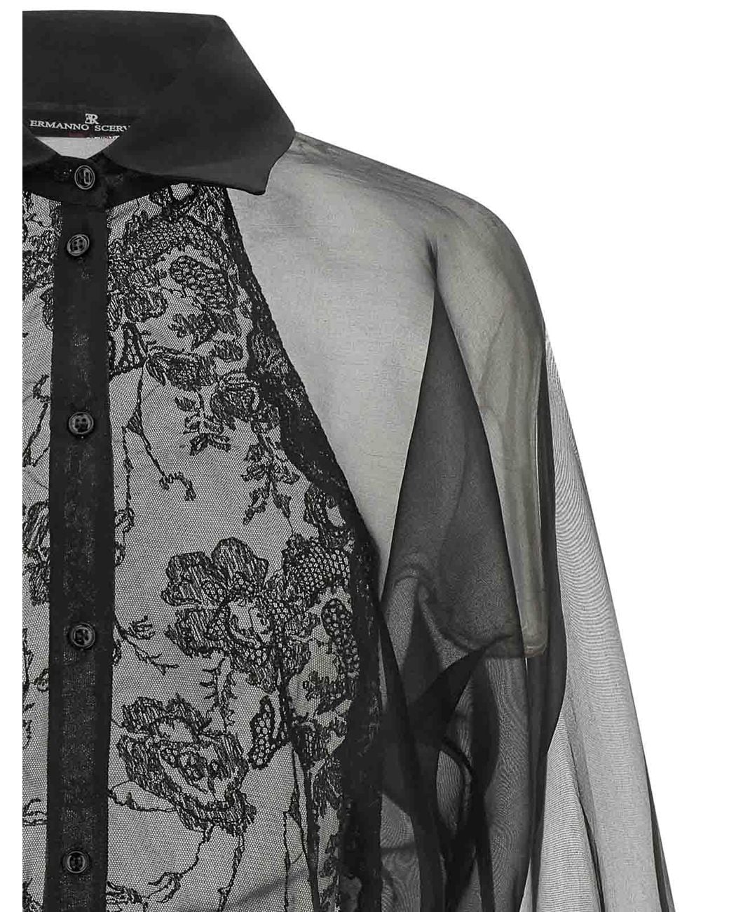 Ermanno Scervino Black Silk And Lace Shirt