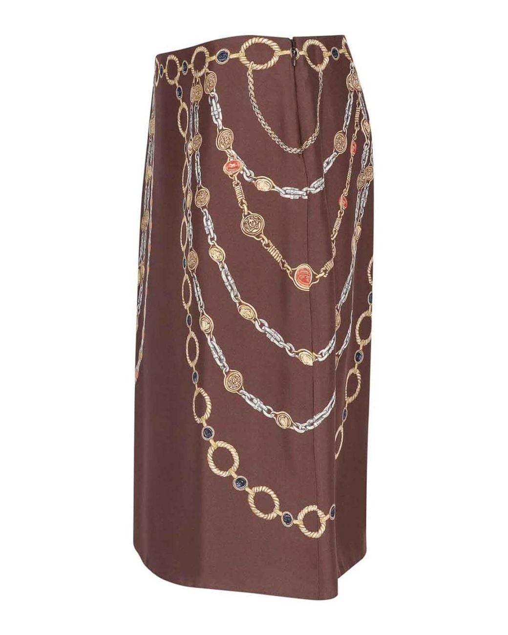 Jupe Midi Versace en coloris Brown