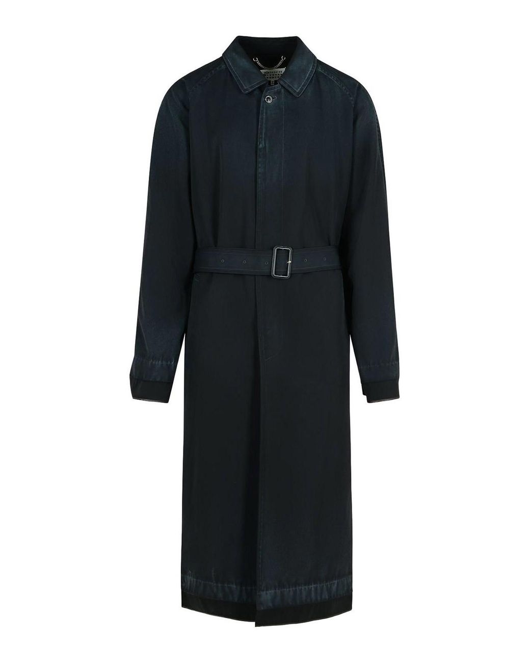 Maison Margiela Black Virgin Wool Trench Coat for men
