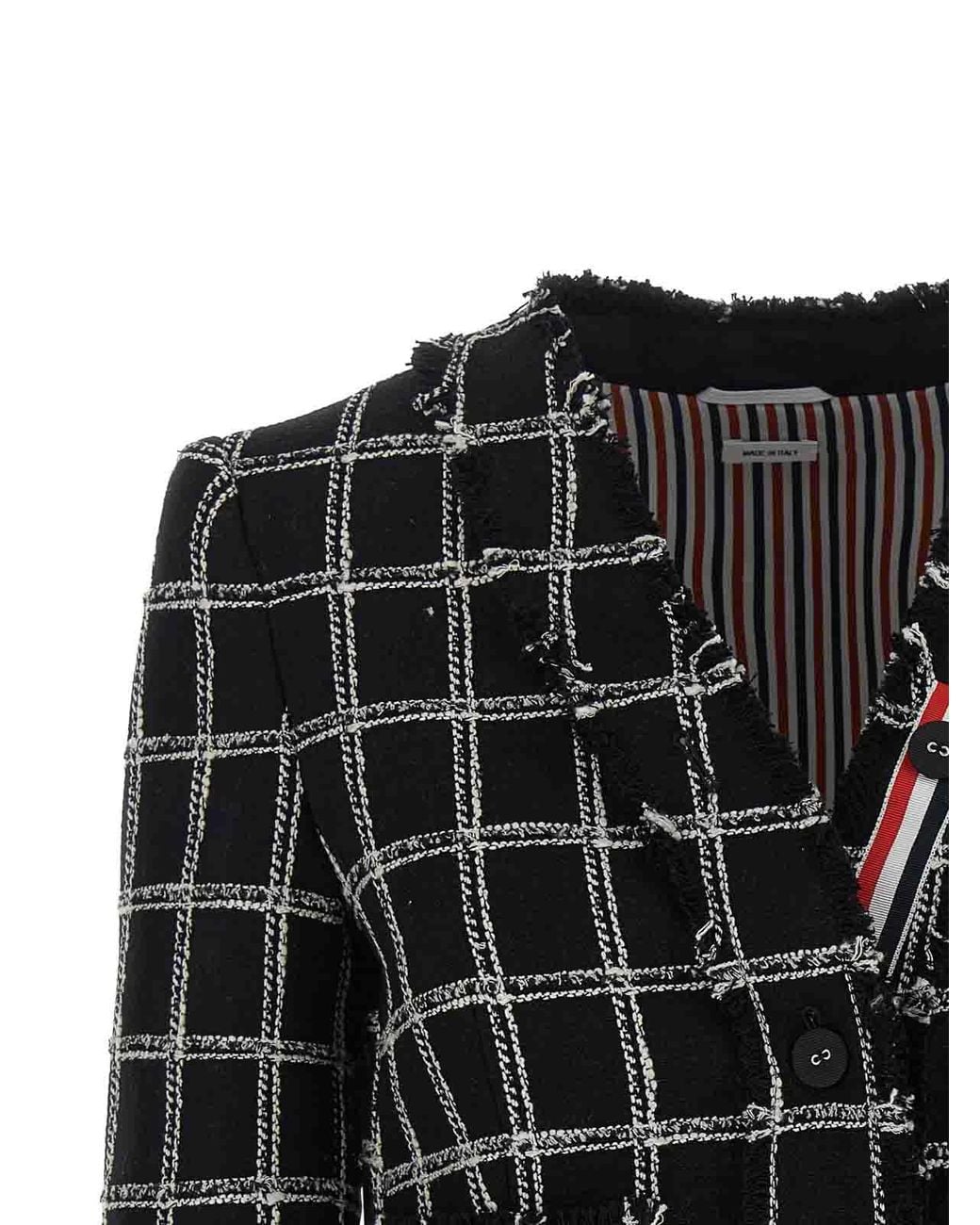 Thom Browne Black Tweed Blazer