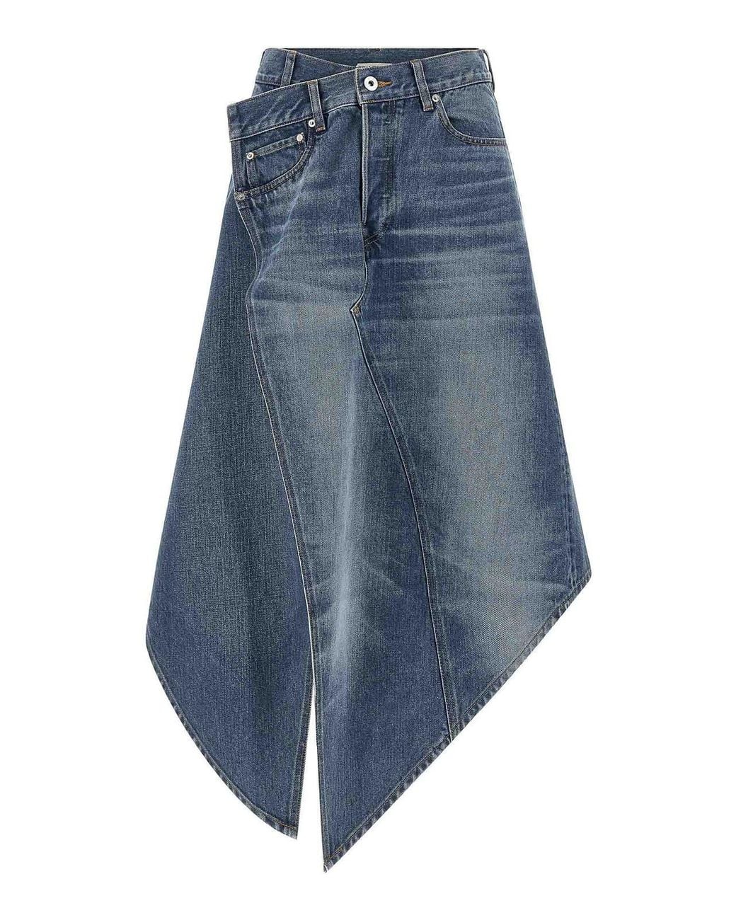 J.W. Anderson Blue Drop Front Cotton Skirt