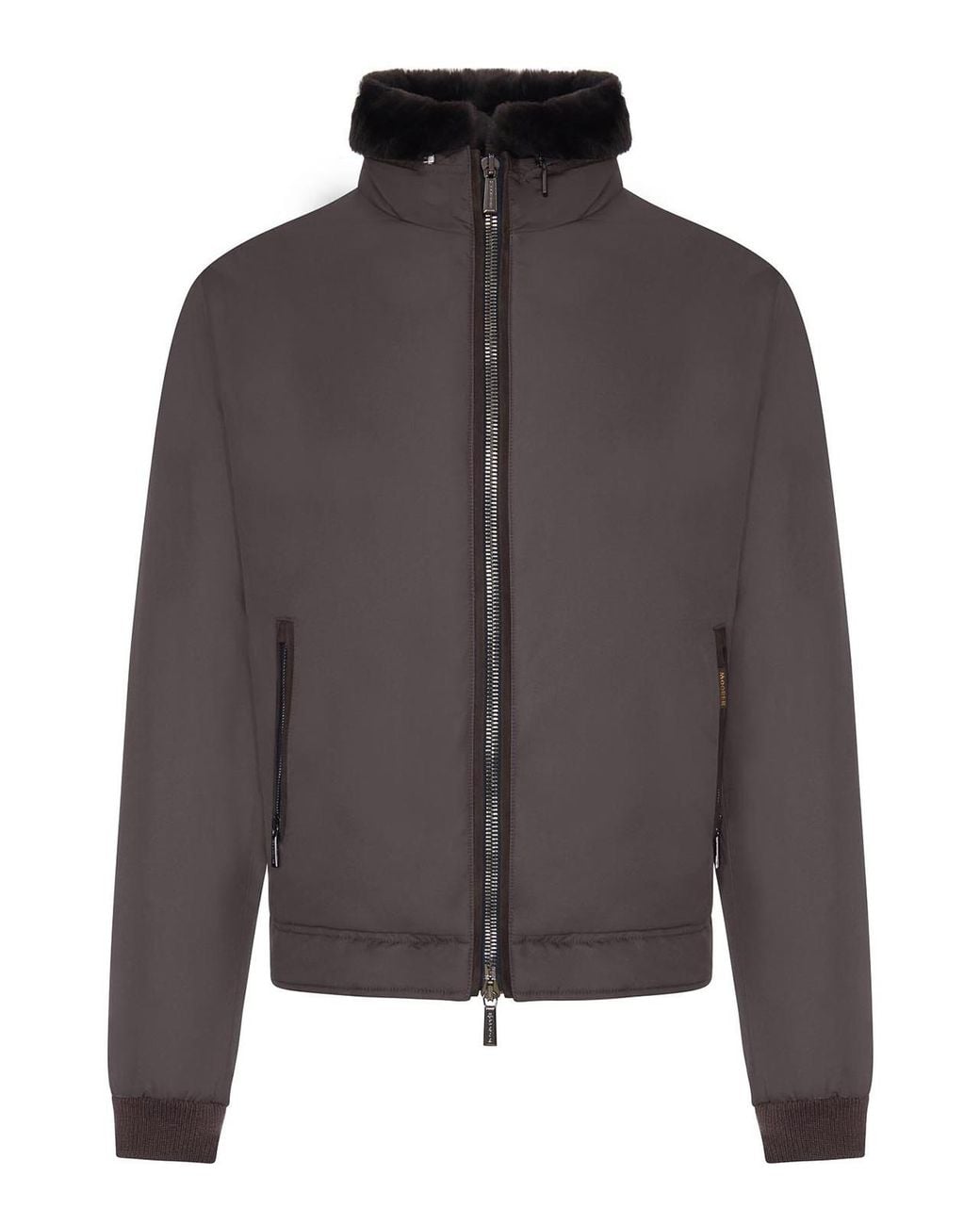 Moorer Gray Technical Fabric Bomber Jacket for men