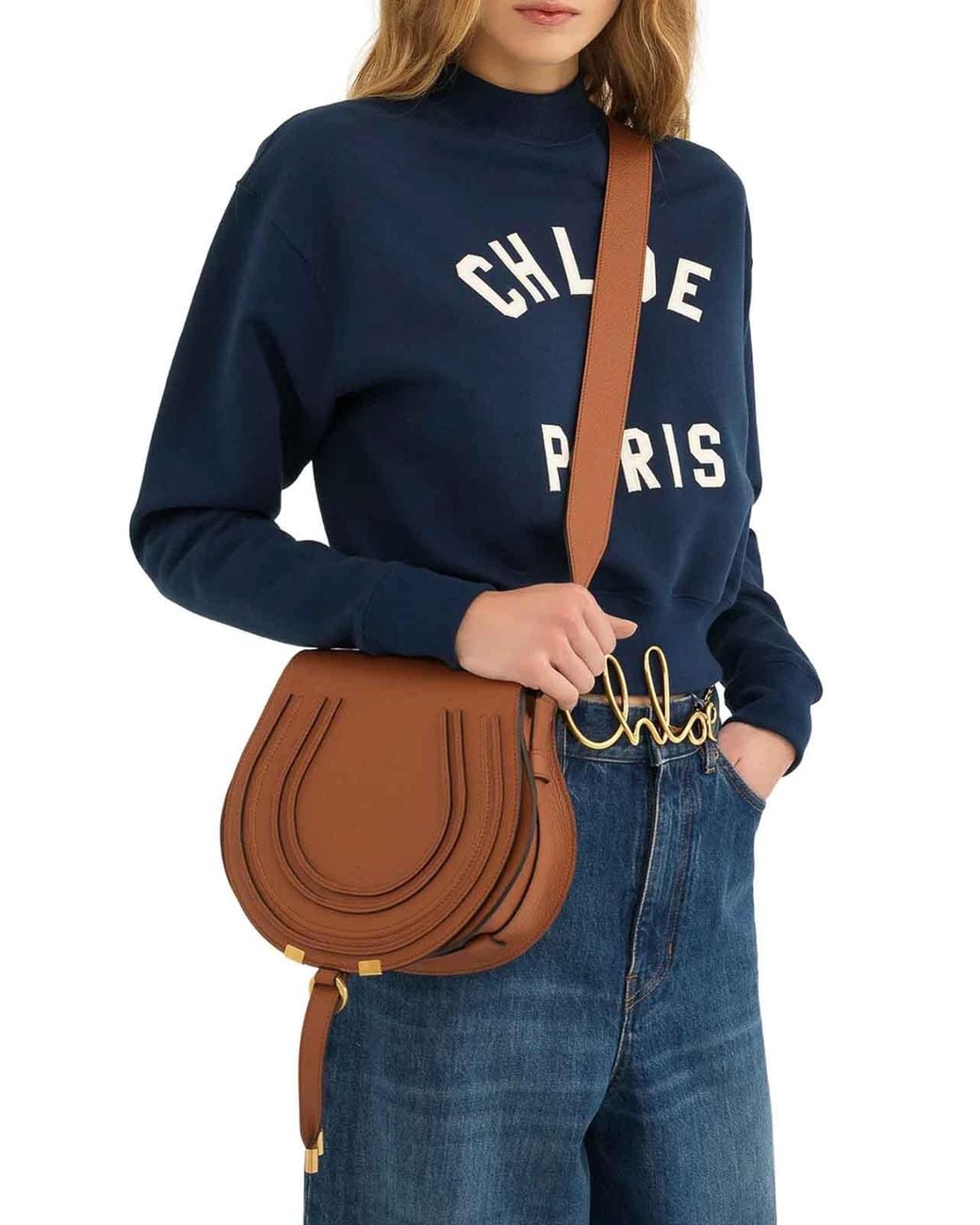 Chloé White Marcie Medium Leather Bag