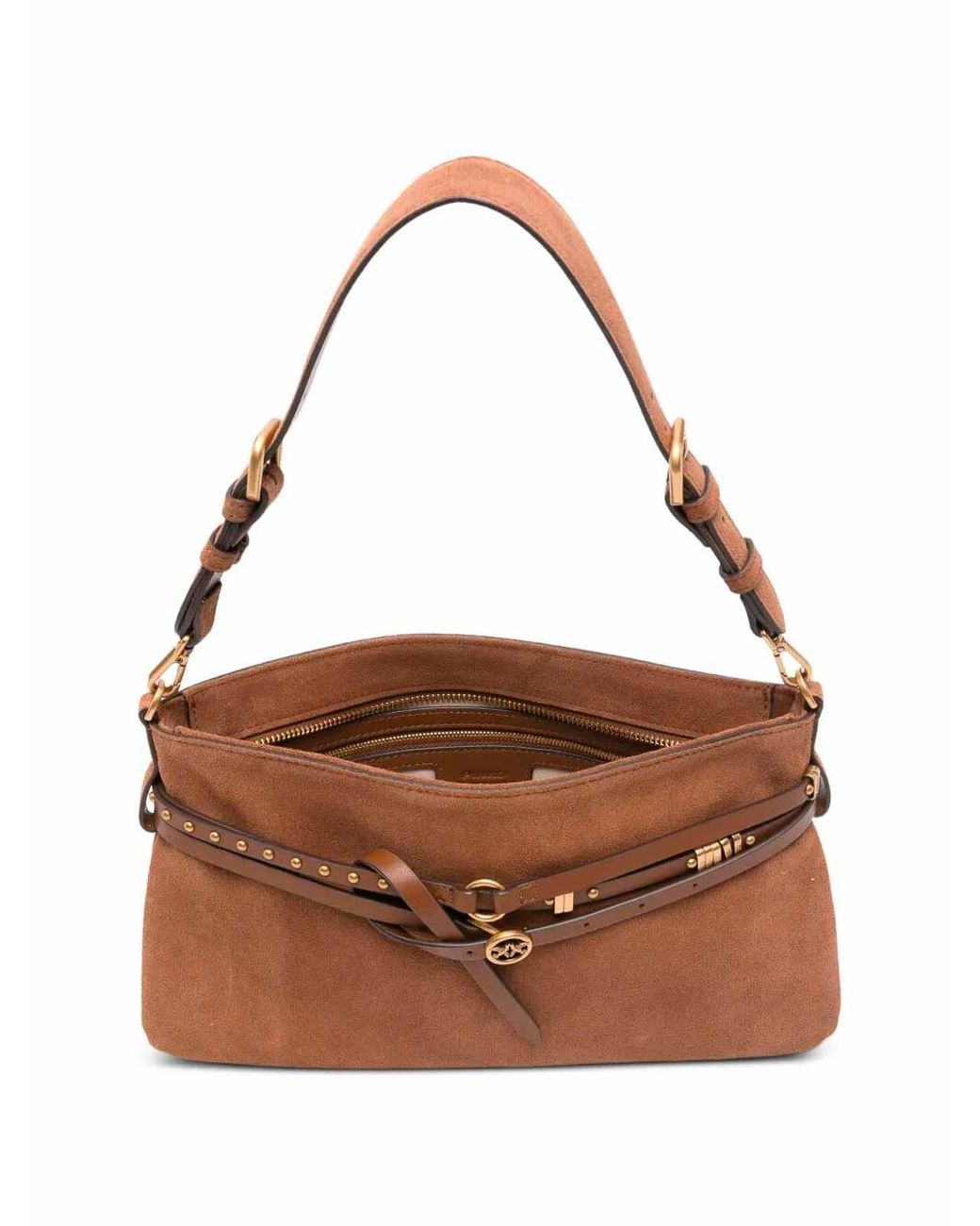Pinko Brown Classic Suede Belt Bag