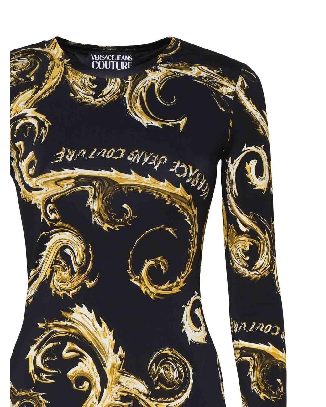 Versace Jeans Couture Black Longuette Dress Baroque