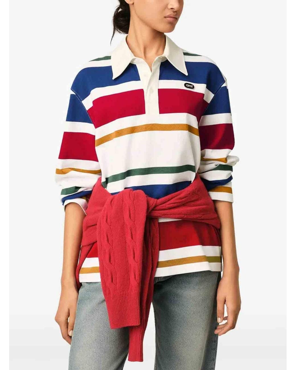 AMI Blue T-Shirt Stripe