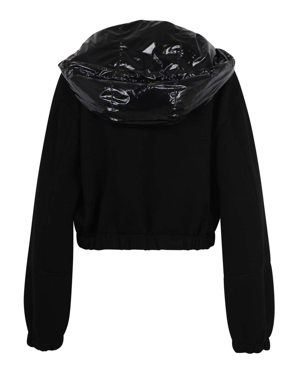 Giacca Cropped Con Cappuccio di Plan C in Black