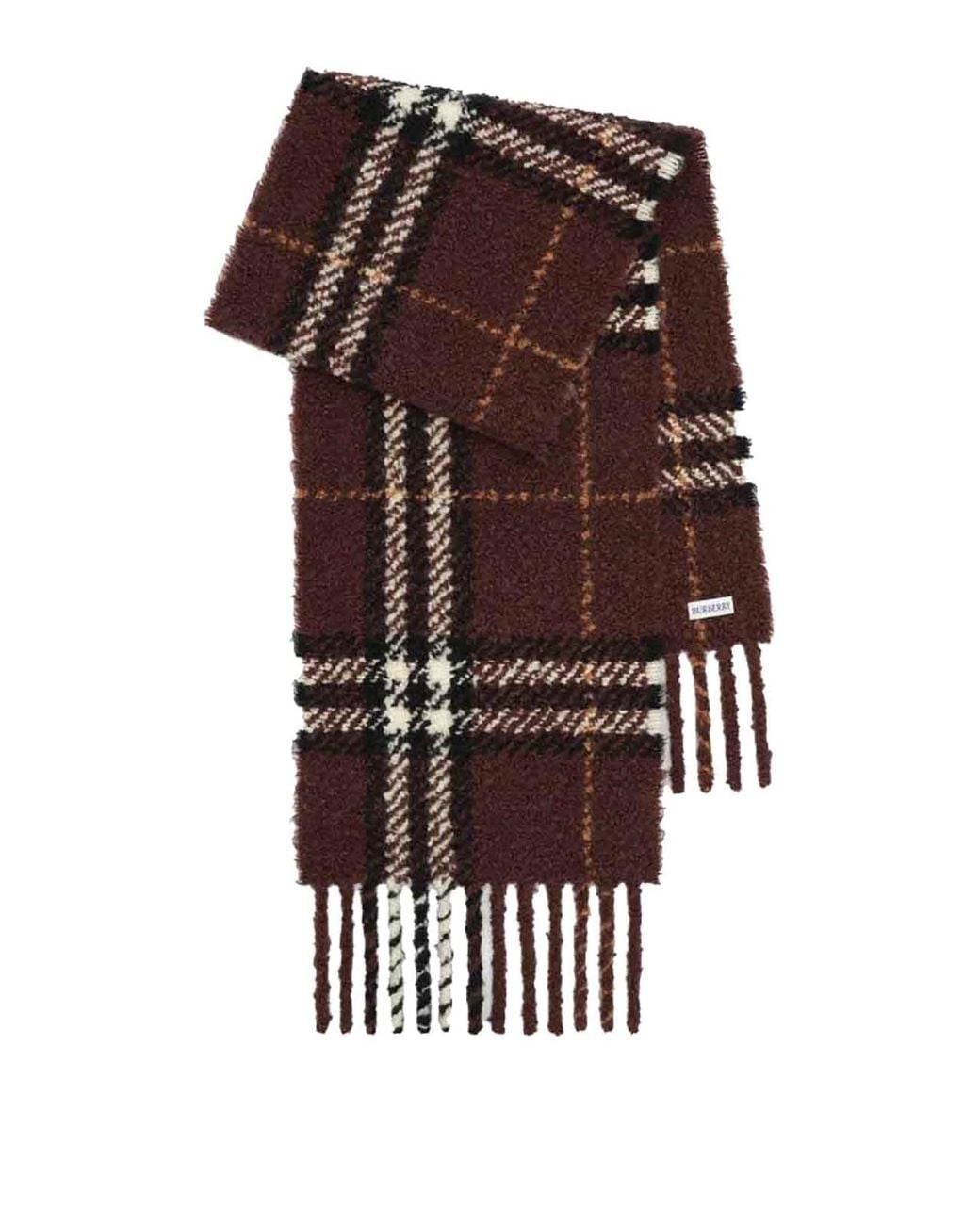 Burberry Brown Check Boucle Scarf