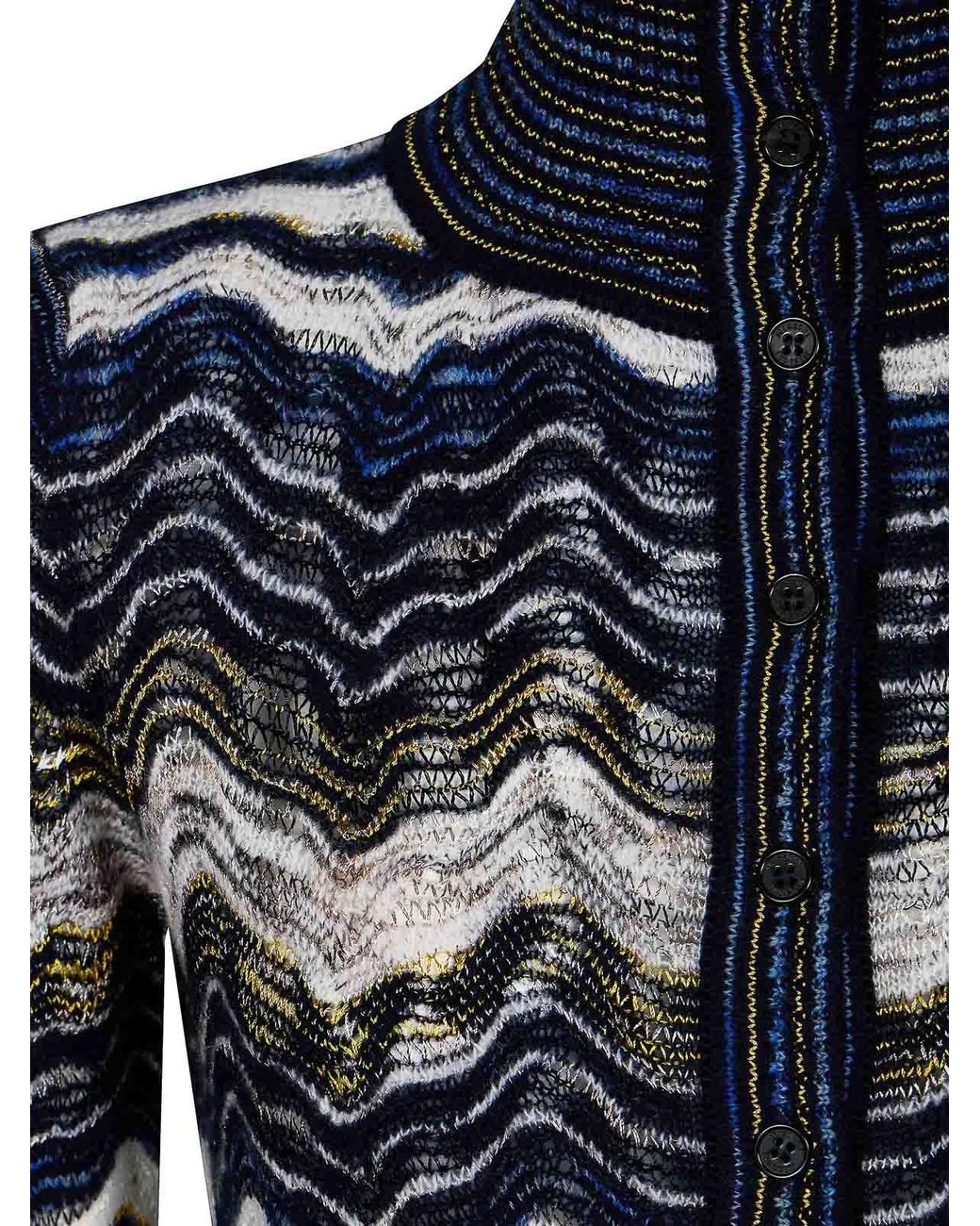 Missoni Blue Long-Sleeved Turtleneck Sweater