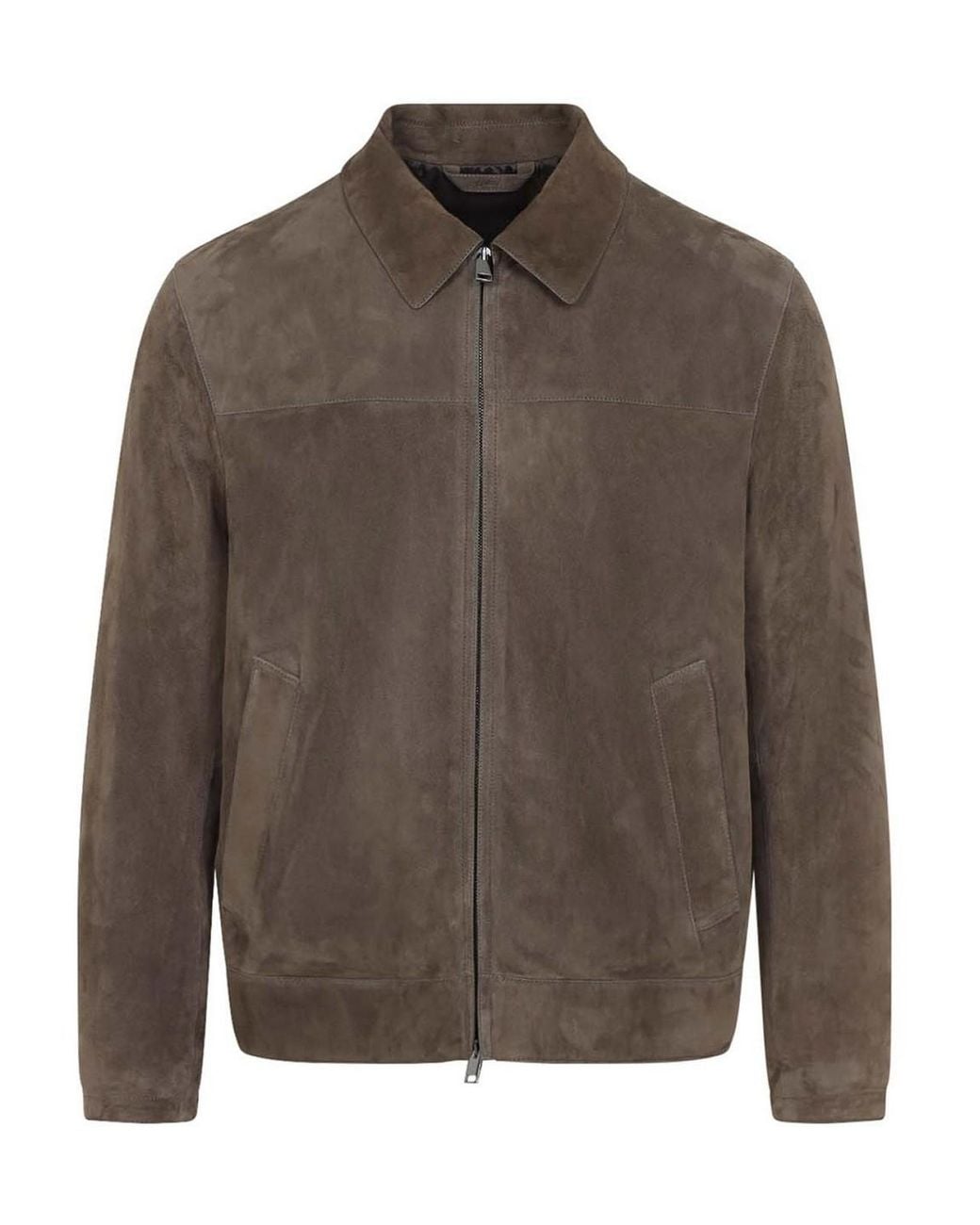 Brioni Brown Shirt Collar Blouson for men