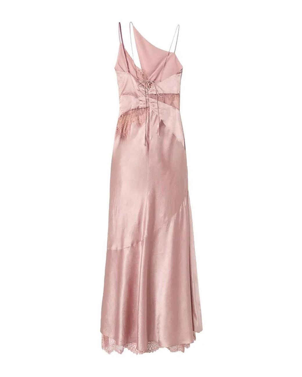 Pinko Pink Ferrari Abito Satin Light Crin Rosa Cenere