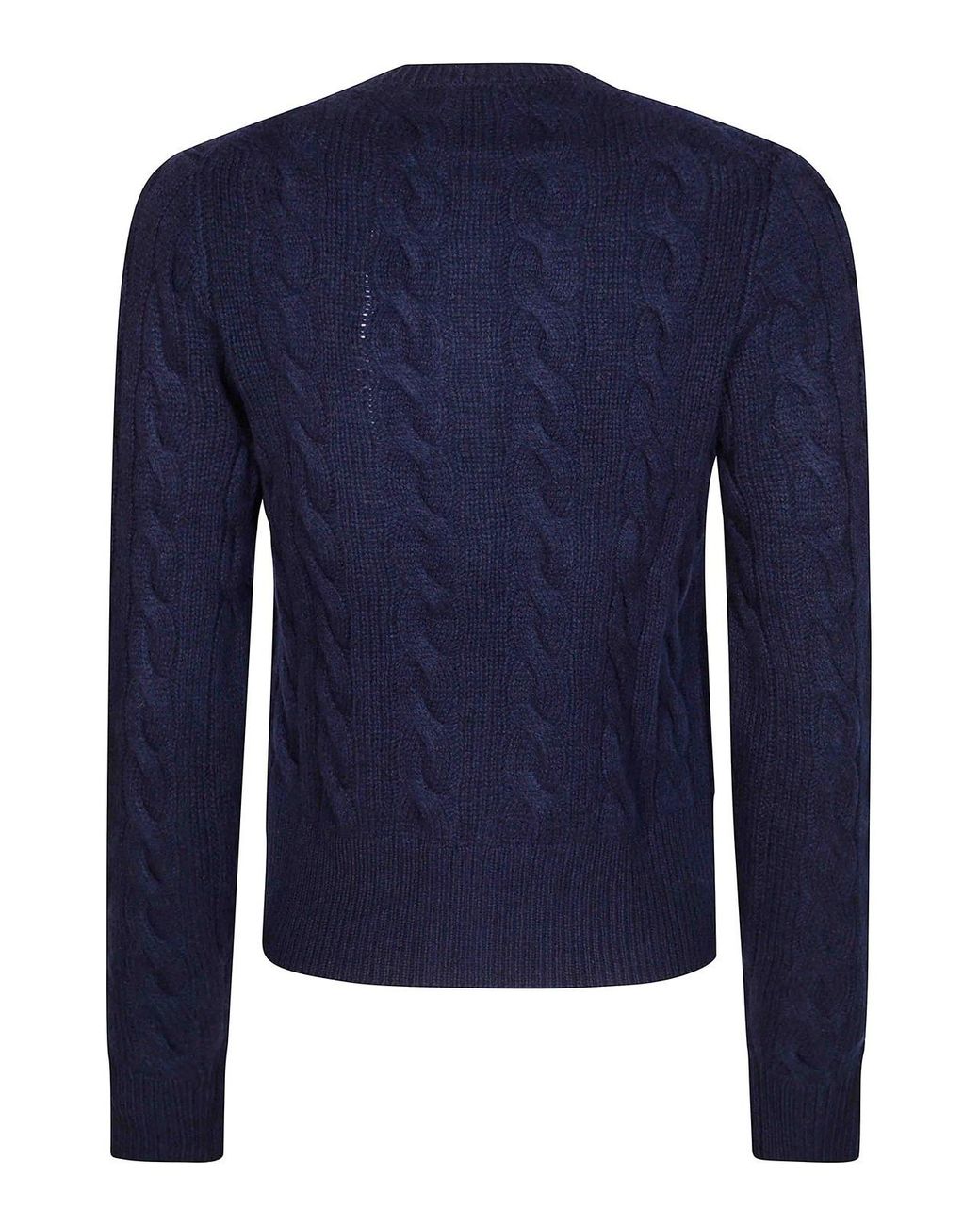 Polo Ralph Lauren Blue Cardigan Braids With Buttons And Logo