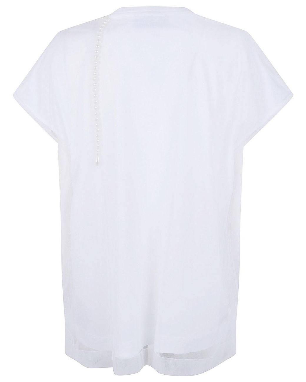 Simone Rocha White Layered Liquid Smock T-Shirt