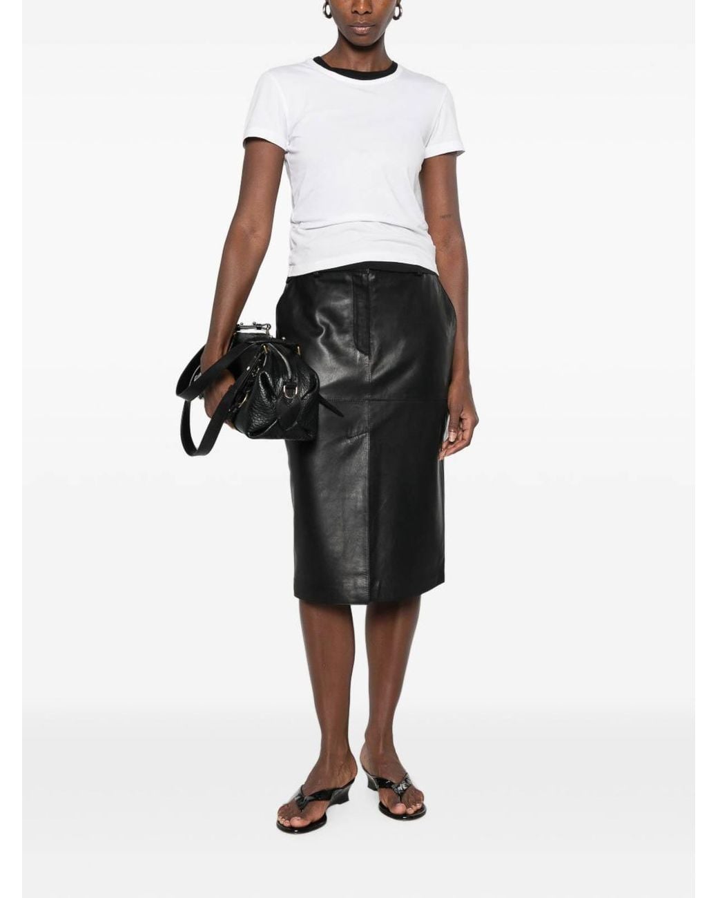 P.A.R.O.S.H. Gray Leather Trousers