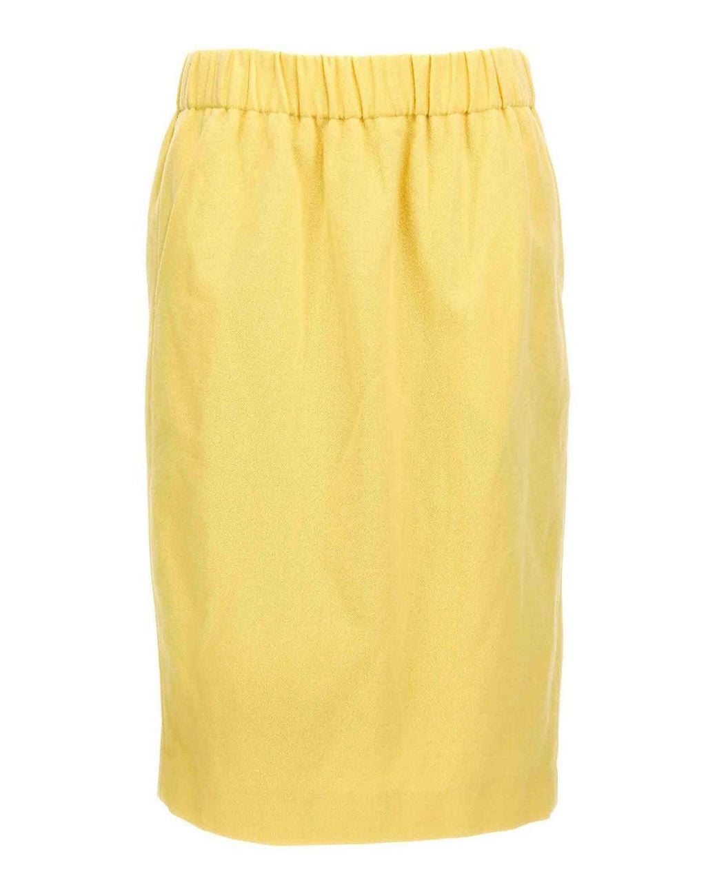 Dries Van Noten Yellow Safya Elasticated Waist Skirt