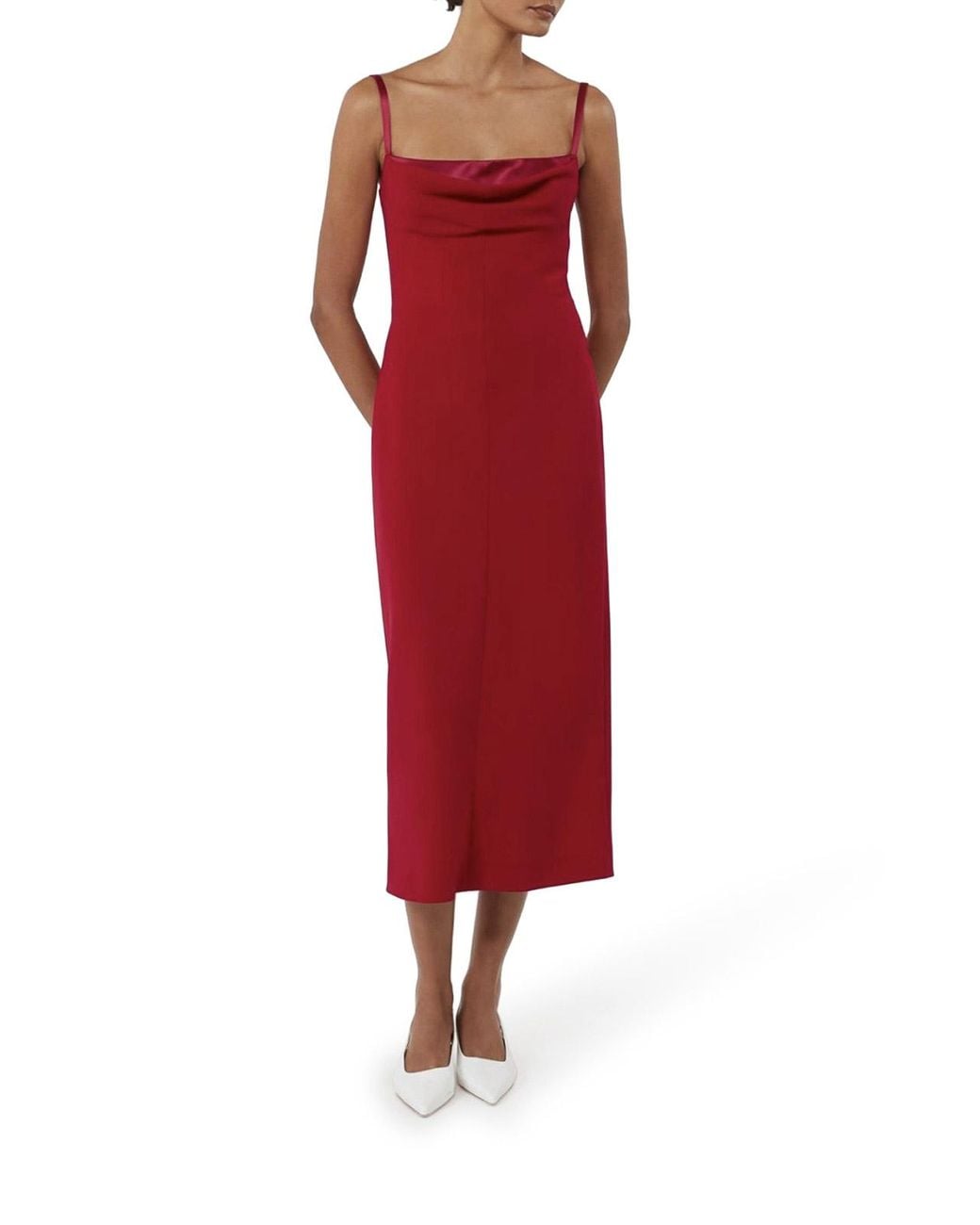 Max Mara Red Cady Cocktail Dress