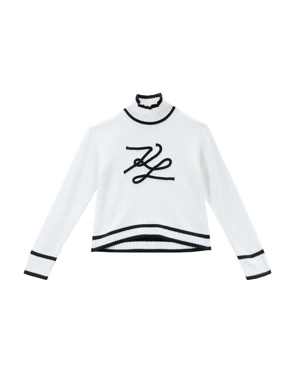 Karl Lagerfeld White Soutache Autograph Knit